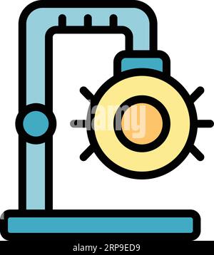 Vecteur de contour d'icône d'ongle de salon de lumière. Art polonais Soin studio couleur plat Illustration de Vecteur