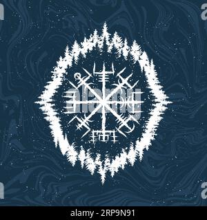 Fond de vegvisir forêt sombre grunge Illustration de Vecteur