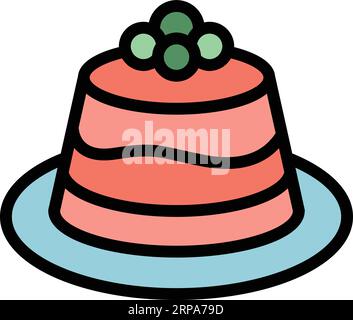 Vecteur de contour d'icône Cheesecake. Gâteau au fromage. Coupez le colorant alimentaire à plat Illustration de Vecteur
