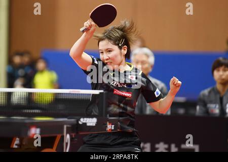 PyeongChang, République de Corée. 4 septembre 2023. MIU Hirano (JPN) tennis de table : Championnat d'Asie de tennis de table match d'équipe féminin 2023 entre le Japon et l'Inde au Pyeongchang Dome à Pyeongchang, République de Corée . Crédit : Itaru Chiba/AFLO/Alamy Live News Banque D'Images