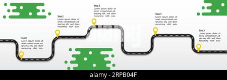 Infographie de l'emplacement de la carte routière du voyage Illustration de Vecteur