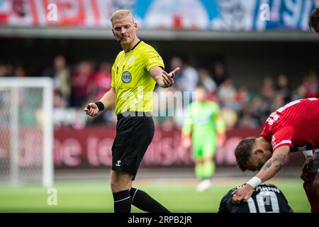 Silkeborg, Danemark. 03 septembre 2023. Arbitre Simon Duerlund Rasmussen vu lors du 3F Superliga match entre Silkeborg IF et Hvidovre IF au JYSK Park à Silkeborg. (Crédit photo : Gonzales photo/Alamy Live News Banque D'Images