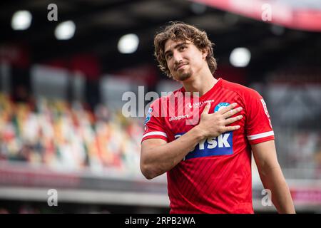 Silkeborg, Danemark. 03 septembre 2023. Alexander Lind (9) de Silkeborg IF vu après le 3F Superliga match entre Silkeborg IF et Hvidovre IF au JYSK Park à Silkeborg. (Crédit photo : Gonzales photo/Alamy Live News Banque D'Images