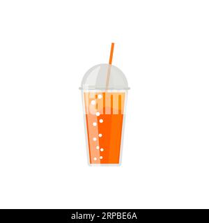 Jus de fruits liquide dans un gobelet en plastique Illustration de Vecteur