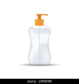 Flacon désinfectant liquide antibactérien pour les mains Illustration de Vecteur