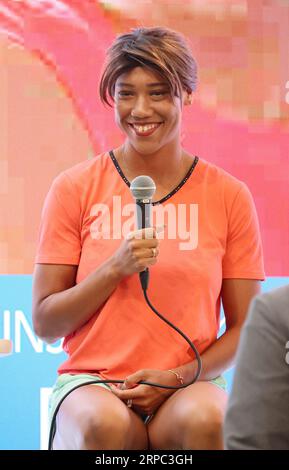 Tokyo, Japon. 4 septembre 2023. Le bobsleigh et sprinter japonais Arisa Kimishima assiste à la cérémonie d'ouverture du Marunouchi Sports Fes 2023 à Tokyo le lundi 4 septembre 2023. (Photo de Yoshio Tsunoda/AFLO) Banque D'Images