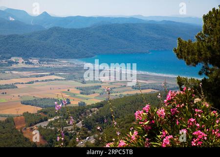 Vue de dessus de la baie de Gokova, une zone touristique dans la province de Mugla, Turquie, juin 30 2023 Banque D'Images