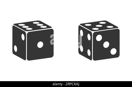 Icône de face latérale de dés à six Illustration de Vecteur