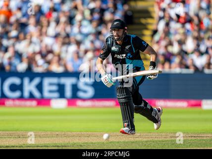 Daryl Mitchell bat pour la Nouvelle-Zélande dans le 3e match Vitality IT20 entre l'Angleterre et la Nouvelle-Zélande Banque D'Images