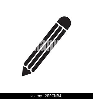 Icône crayon en bois graphite d'écriture Illustration de Vecteur