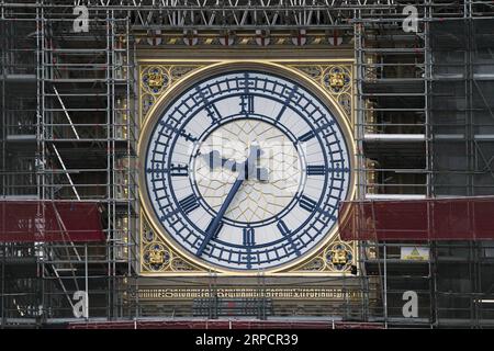 (190711) -- LONDRES, 11 juillet 2019 -- une photo prise le 20 mars 2019 montre le nouveau cadran nord du Big Ben à Londres, en Grande-Bretagne. La cloche Big Ben tourne 160 ans depuis qu'elle a commencé à frapper l'heure le 11 juillet 1859. (Mark Duffy/UK Parliament handout via Xinhua) HOC CRÉDIT OBLIGATOIRE : UK Parliament/Mark Duffy BRITAIN-LONDON-BIG BEN-BELL-160E ANNIVERSAIRE HanxYan PUBLICATIONxNOTxINxCHN Banque D'Images