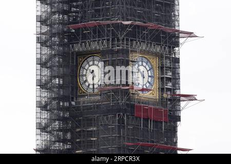 (190711) -- LONDRES, 11 juillet 2019 -- une photo prise le 20 mars 2019 montre les cadrans est (L) et nord (R) du Big Ben à Londres, en Grande-Bretagne. La cloche Big Ben tourne 160 ans depuis qu'elle a commencé à frapper l'heure le 11 juillet 1859. (Mark Duffy/UK Parliament handout via Xinhua) HOC CRÉDIT OBLIGATOIRE : UK Parliament/Mark Duffy BRITAIN-LONDON-BIG BEN-BELL-160E ANNIVERSAIRE HanxYan PUBLICATIONxNOTxINxCHN Banque D'Images