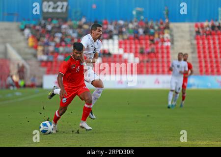 Le Bangladesh a disputé un match nul lors du premier des deux matchs amicaux de la FIFA contre l'Afghanistan au Bashundhara Kings Arena, Dhaka, Banglad Banque D'Images