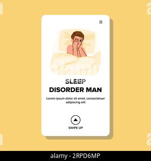 moins de vecteur homme de troubles du sommeil Illustration de Vecteur