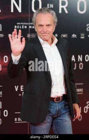 Jose Coronado participe au photocall Verano en Rojo au MK2 Cine Paz le 04 septembre 2023 à Madrid, Espagne. Banque D'Images