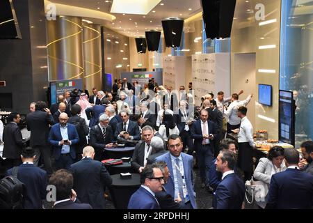 Milan, . 04 septembre 2023. Milan, Italie LForum Italo Saudi Investment 2023 organisé par le ministère des Affaires et Made in Italy avec la participation de Adolfo Urso Ministre des Affaires et Made in Italy avec Khalid Al Falih Ministère de l'investissement Saudi sur la photo : lieu de l'événement Hôtel Galia Milan crédit: Agence photo indépendante/Alamy Live News Banque D'Images