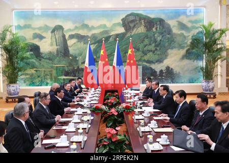 (190830) -- BEIJING, 30 août 2019 -- le premier ministre chinois Li Keqiang rencontre le président philippin Rodrigo Duterte au Grand Hall du peuple à Beijing, capitale de la Chine, le 30 août 2019.) CHINA-BEIJING-LI KEQIANG-PHILIPPINE PRESIDENT-MEETING (CN) DINGXLIN PUBLICATIONXNOTXINXCHN Banque D'Images