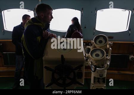 (190915) -- MOURMANSK, 15 septembre 2019 -- visite du brise-glace à propulsion nucléaire Lénine dans la ville portuaire de Mourmansk, en Russie, le 14 septembre 2019.) RUSSIE-MOURMANSK-PAYSAGE BaixXueqi PUBLICATIONxNOTxINxCHN Banque D'Images