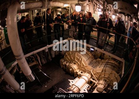 (190915) -- MOURMANSK, 15 septembre 2019 -- visite du brise-glace à propulsion nucléaire Lénine dans la ville portuaire de Mourmansk, en Russie, le 14 septembre 2019.) RUSSIE-MOURMANSK-PAYSAGE BaixXueqi PUBLICATIONxNOTxINxCHN Banque D'Images