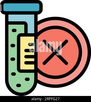 Vecteur de contour d'icône additif gratuit. Colorant naturel. Tube à essai de couleur plate Illustration de Vecteur