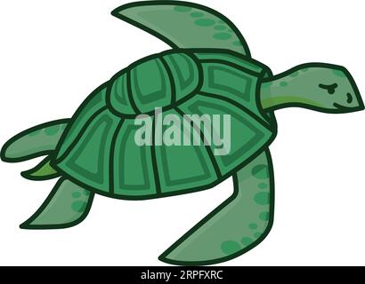 Illustration vectorielle isolée de tortue de mer verte pour la Journée de la tortue de mer le 16 juin Illustration de Vecteur