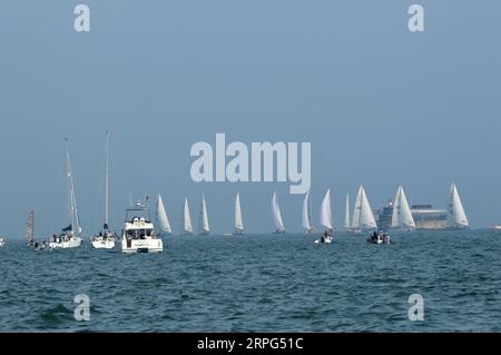 Clipper 2023 tour du monde Yacht course portsmouth Banque D'Images