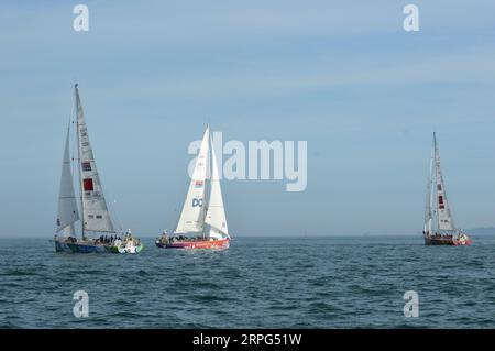 Clipper 2023 tour du monde Yacht course portsmouth Banque D'Images