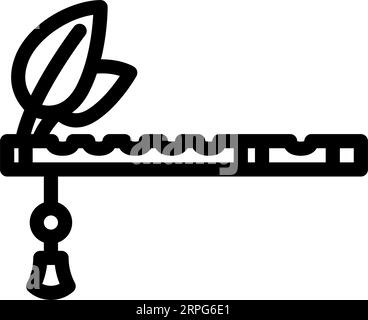 krishna flute hinduism line icon vector illustration Stock Vector