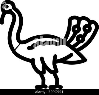 peacock vehicle kartikeya line icon vector illustration Stock Vector