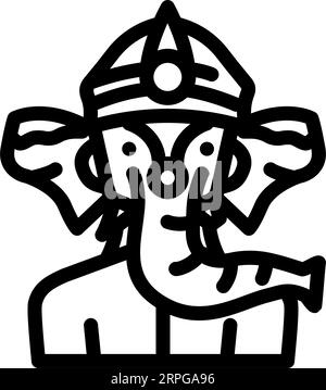 ganesha dieu om line illustration vectorielle d'icône Illustration de Vecteur