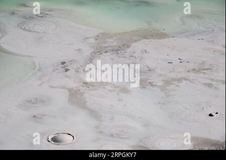 Les artistes peignent Pot Springs dans le parc national de Yellowstone Banque D'Images