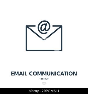 Icône communication par e-mail. Correspondance, lettre, courrier. Contour modifiable. Icône vecteur simple Illustration de Vecteur