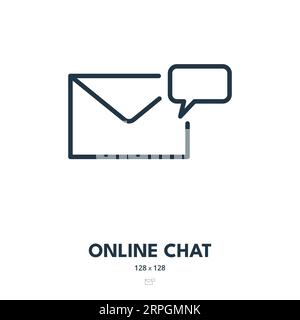 Icône Chat en ligne. Discours, discussion, discussion. Contour modifiable. Icône vecteur simple Illustration de Vecteur