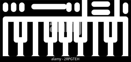 illustration vectorielle d'icône de glyphe de musique rétro de touches de piano Illustration de Vecteur