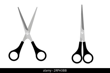 Ciseaux ouverts et ciseaux fermés Illustration de Vecteur
