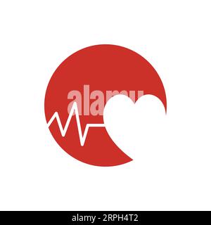 Logo médical cœur et battement de coeur Illustration de Vecteur
