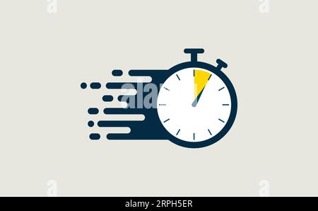 Chronomètre rapide rapide livraison rapide icône plate Illustration de Vecteur