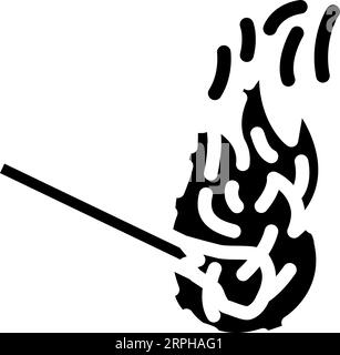 illustration vectorielle d'icône de glyphe d'allumettes en gravure Illustration de Vecteur