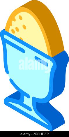 illustration vectorielle d'icône isométrique d'aliment de ferme de poulet d'oeuf bouilli Illustration de Vecteur