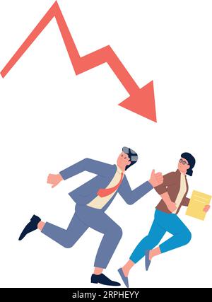 Équipe commerciale en train de faire face à un échec financier. Stress au travail Illustration de Vecteur