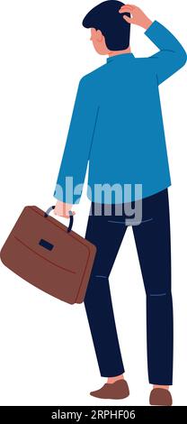 Vue arrière homme d'affaires. Homme pensant regardant vers l'avenir Illustration de Vecteur