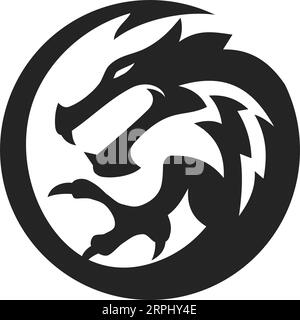 Modèle de logo Dragon isolé. Identité de marque. Icône graphique vectoriel abstrait Illustration de Vecteur