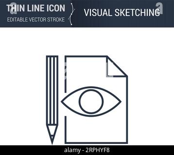 Symbole de l'icône de ligne mince d'esquisse visuelle de l'ensemble d'impression et de modélisation 3D. Pictogramme de trait graphique adapté aux infographies. Contour vectoriel modifiable. Illustration de Vecteur