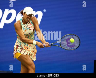 New York, États-Unis. 04 septembre 2023. Madison Keys lors de sa victoire sur Jessica Pegula dans leur match de quatrième tour à l'US Open. Photographie par crédit : Adam Stoltman/Alamy Live News Banque D'Images