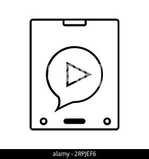 Icône de vecteur modifiable et redimensionnable de message vidéo Illustration de Vecteur