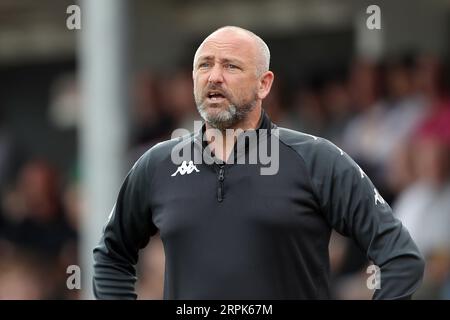 Jay Devereux, gestionnaire de hashtag, lors de Hornchurch vs hashtag United, lors du lancement de la Ligue Isthmian Premier Division football au stade Hornchurch le 28 Banque D'Images