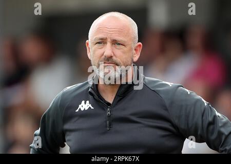Jay Devereux, gestionnaire de hashtag, lors de Hornchurch vs hashtag United, lors du lancement de la Ligue Isthmian Premier Division football au stade Hornchurch le 28 Banque D'Images