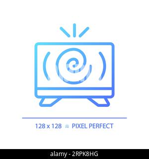 Icône d'actualités télévisées à gradient linéaire fin 2D. Illustration de Vecteur