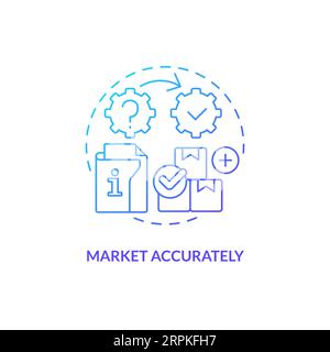 Concept d'icône de dégradé de précision du marché 2D. Illustration de Vecteur