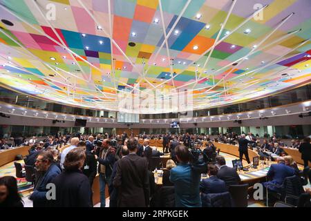 200110 -- BRUXELLES, le 10 janvier 2020 -- la réunion du Conseil des Affaires étrangères de l'UE se tient au siège de l'UE à Bruxelles, en Belgique, le 10 janvier 2020. BELGIQUE-BRUXELLES-UE-CONSEIL AFFAIRES ÉTRANGÈRES-RÉUNION ZHENGXHUANSONG PUBLICATIONXNOTXINXCHN Banque D'Images